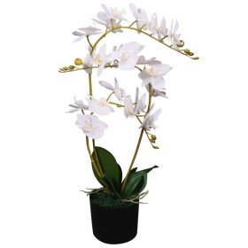 Planta artificial orquídea con macetero 65 cm blanca