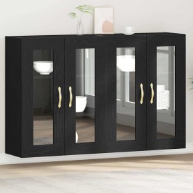 Armario de pared 2 pcs Roble negro 69.5 x 34 x 90 cm