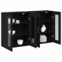 Armario de pared 2 pcs Roble negro 69.5 x 34 x 90 cm