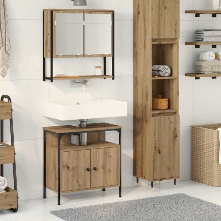 Juego de muebles de baño 2 pcs Marrón 60 x 30 x 60 cm