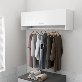 Sperrholzschrank glänzend weiß 100x32,5x35 cm von vidaXL, Kleiderschränke - Ref: Foro24-808239, Preis: 64,93 €, Rabatt: %