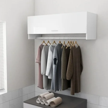 Sperrholzschrank glänzend weiß 100x32,5x35 cm von vidaXL, Kleiderschränke - Ref: Foro24-808239, Preis: 63,85 €, Rabatt: %