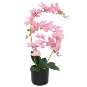 Planta artificial orquídea con macetero 65 cm rosa