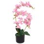 Planta artificial orquídea con macetero 65 cm rosa