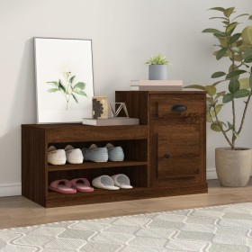 Mueble zapatero madera contrachapada roble marrón 100x42x60 cm
