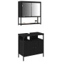 Juego de muebles de baño con puerta 2 pcs Negro 60 x 30 x 60 cm