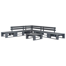 6-piece gray wood pallet garden furniture set by vidaXL, Garden sets - Ref: Foro24-276318, Price: 338,91 €, Discount: %