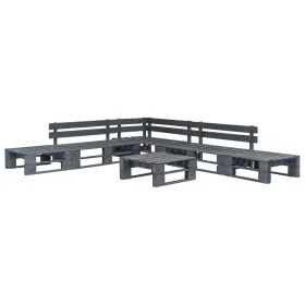 6-piece gray wood pallet garden furniture set by vidaXL, Garden sets - Ref: Foro24-276318, Price: 333,48 €, Discount: %