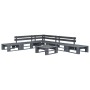 6-teiliges Gartenmöbelset aus grauer Holzpalette von vidaXL, Gartensets - Ref: Foro24-276318, Preis: 338,91 €, Rabatt: %