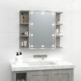 Concrete gray furniture with mirror and LED lights 70x16.5x60 cm by vidaXL, bathroom vanities - Ref: Foro24-808877, Price: 69...