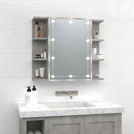 Concrete gray furniture with mirror and LED lights 70x16.5x60 cm by vidaXL, bathroom vanities - Ref: Foro24-808877, Price: 70...
