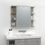 Concrete gray furniture with mirror and LED lights 70x16.5x60 cm by vidaXL, bathroom vanities - Ref: Foro24-808877, Price: 70...
