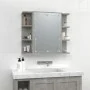 Concrete gray furniture with mirror and LED lights 70x16.5x60 cm by vidaXL, bathroom vanities - Ref: Foro24-808877, Price: 69...