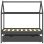 Children's bed frame and gray pine wood drawer 70x140cm by vidaXL, Cribs and beds for children - Ref: Foro24-322142, Price: 1...