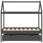 Kinderbettgestell und Schublade aus grauem Kiefernholz, 70 x 140 cm von vidaXL, Kinderbetten und Betten für Kinder - Ref: For...
