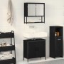 Juego de muebles de baño con puerta 2 pcs Negro 60 x 30 x 60 cm
