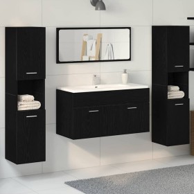 Conjunto de Muebles de Baño 4 pcs Roble Negro 41 x 38.5 x 46 cm