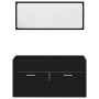 Juego de Muebles de Baño 3 pcs Roble Negro 60 x 38.5 x 46 cm