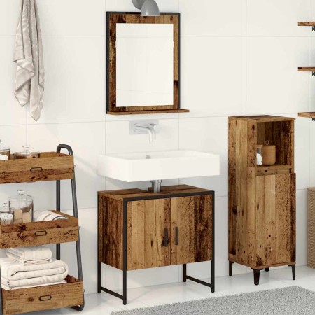 Juego de muebles de baño 2 pcs Marrón 60 x 33 x 60 cm