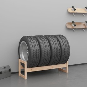 Soporte para neumáticos madera maciza de pino 120x40x40 cm