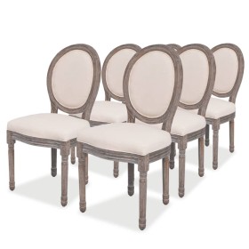 Dining chairs 6 units cream fabric by vidaXL, dining chairs - Ref: Foro24-274620, Price: 744,22 €, Discount: %