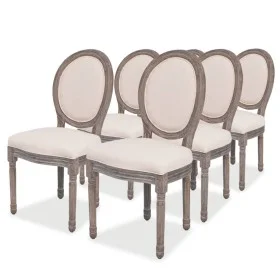 Esszimmerstühle 6 Einheiten cremefarbener Stoff von vidaXL, Essstühle - Ref: Foro24-274620, Preis: 745,20 €, Rabatt: %