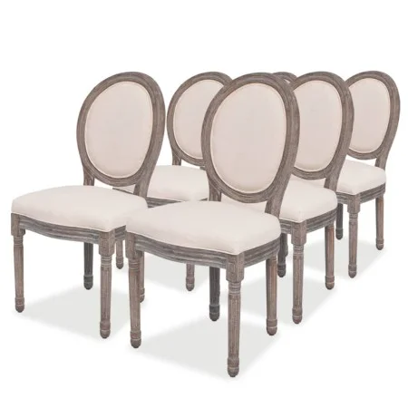 Sillas de comedor 6 unidades tela color crema de vidaXL, Sillas de comedor - Ref: Foro24-274620, Precio: 745,20 €, Descuento: %