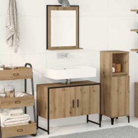Juego de muebles de baño 2 pcs Marrón 80 x 33 x 60 cm