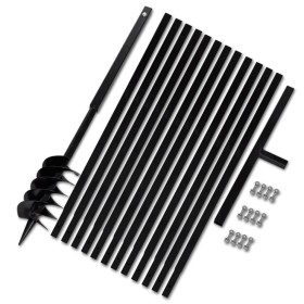 Earth Drill With Handle 120 mm With Extension Tube 13 M Steel by vidaXL, Helical augers - Ref: Foro24-270525, Price: 169,12 €...