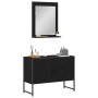Juego de muebles de baño con puerta 2 pcs Negro 80 x 33 x 60 cm