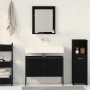Juego de muebles de baño con puerta 2 pcs Negro 80 x 33 x 60 cm