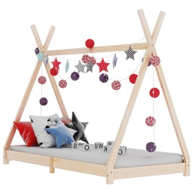 Estructura de cama infantil de madera maciza de pino 90x200 cm