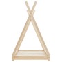 Estructura de cama infantil de madera maciza de pino 90x200 cm