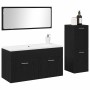 Conjunto de Muebles de Baño 3 pcs Roble Negro 90 x 38.5 x 46 cm