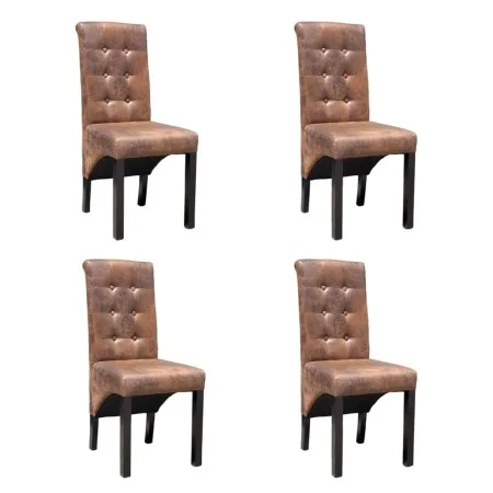 Sillas de comedor 4 unidades cuero sintético marrón de vidaXL, Sillas de comedor - Ref: Foro24-270553, Precio: 430,71 €, Desc...