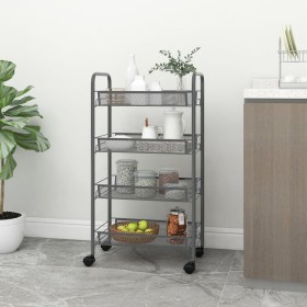 Kitchen cart 4 levels gray iron 46x26x85 cm by vidaXL, Kitchen and dining carts - Ref: Foro24-336327, Price: 49,10 €, Discoun...