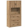 Altillo Roble artisan 80 x 33 x 150 cm Madera contrachapada