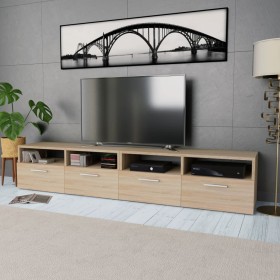 Mueble de TV 2 piezas madera de ingeniería roble 95x35x36 cm