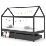 Kinderbettgestell und Schubladen Zirbenholz grau 90x200cm von vidaXL, Kinderbetten und Betten für Kinder - Ref: Foro24-322144...
