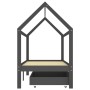 Children's bed frame with gray pine wood drawers 90x200cm by vidaXL, Cribs and beds for children - Ref: Foro24-322144, Price:...