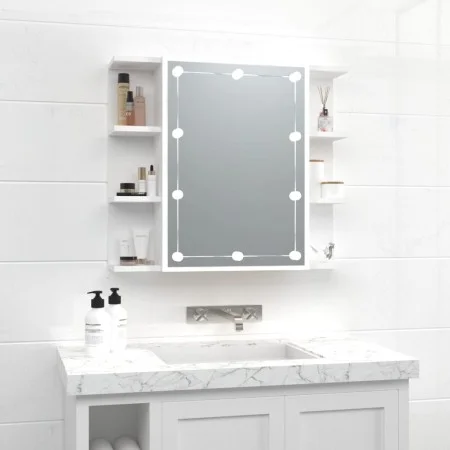 Möbel mit Spiegel und weißen LED-Leuchten 70x16,5x60 cm von vidaXL, Badezimmerwaschtische - Ref: Foro24-808873, Preis: 66,44 ...