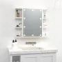 Möbel mit Spiegel und weißen LED-Leuchten 70x16,5x60 cm von vidaXL, Badezimmerwaschtische - Ref: Foro24-808873, Preis: 66,44 ...