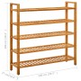 Shoe rack with 5 shelves solid oak wood 100x27x100 cm by vidaXL, Shoe racks and shoe organizers - Ref: Foro24-331751, Price: ...