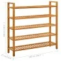 Zapatero con 5 estantes madera maciza de roble 100x27x100 cm de vidaXL, Zapateros y organizadores de calzado - Ref: Foro24-33...