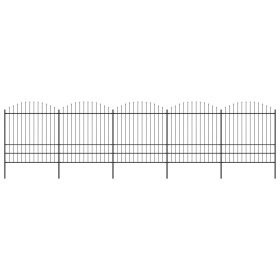 Garden fence with black steel spearheads (1.75-2)x8.5 m by vidaXL, fence panels - Ref: Foro24-277752, Price: 471,51 €, Discou...