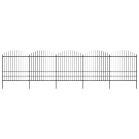 Gartenzaun mit Speerspitzen aus schwarzem Stahl (1,75-2)x8,5 m von vidaXL, Zaunpaneele - Ref: Foro24-277752, Preis: 462,28 €,...
