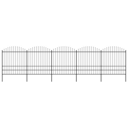 Garden fence with black steel spearheads (1.75-2)x8.5 m by vidaXL, fence panels - Ref: Foro24-277752, Price: 471,26 €, Discou...