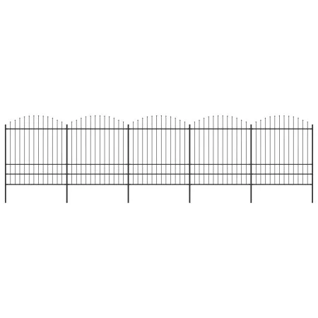 Gartenzaun mit Speerspitzen aus schwarzem Stahl (1,75-2)x8,5 m von vidaXL, Zaunpaneele - Ref: Foro24-277752, Preis: 462,28 €,...