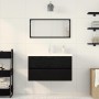 Juego de muebles de baño 3 pcs Roble negro 80 x 38.5 x 45 cm