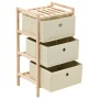 Shelves with 3 fabric baskets 2 units beige cedar wood by vidaXL, Lockers and storage cabinets - Ref: Foro24-276231, Price: 5...